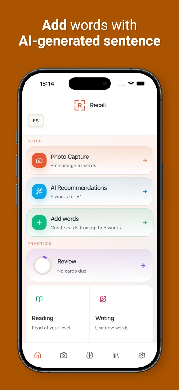 Screenshot #3 pour Recall: AI Language Flashcards