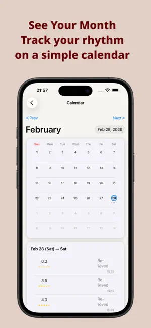 Rhythm – Daily Log Calendar screenshot 3