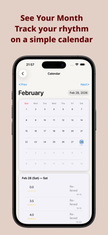 Rhythm – Daily Log Calendar Screenshot 3 of 4