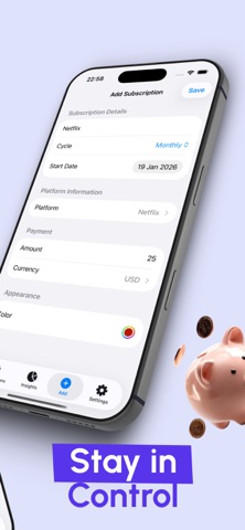 Subs Manager (Bill & Subs) iPhone screenshot