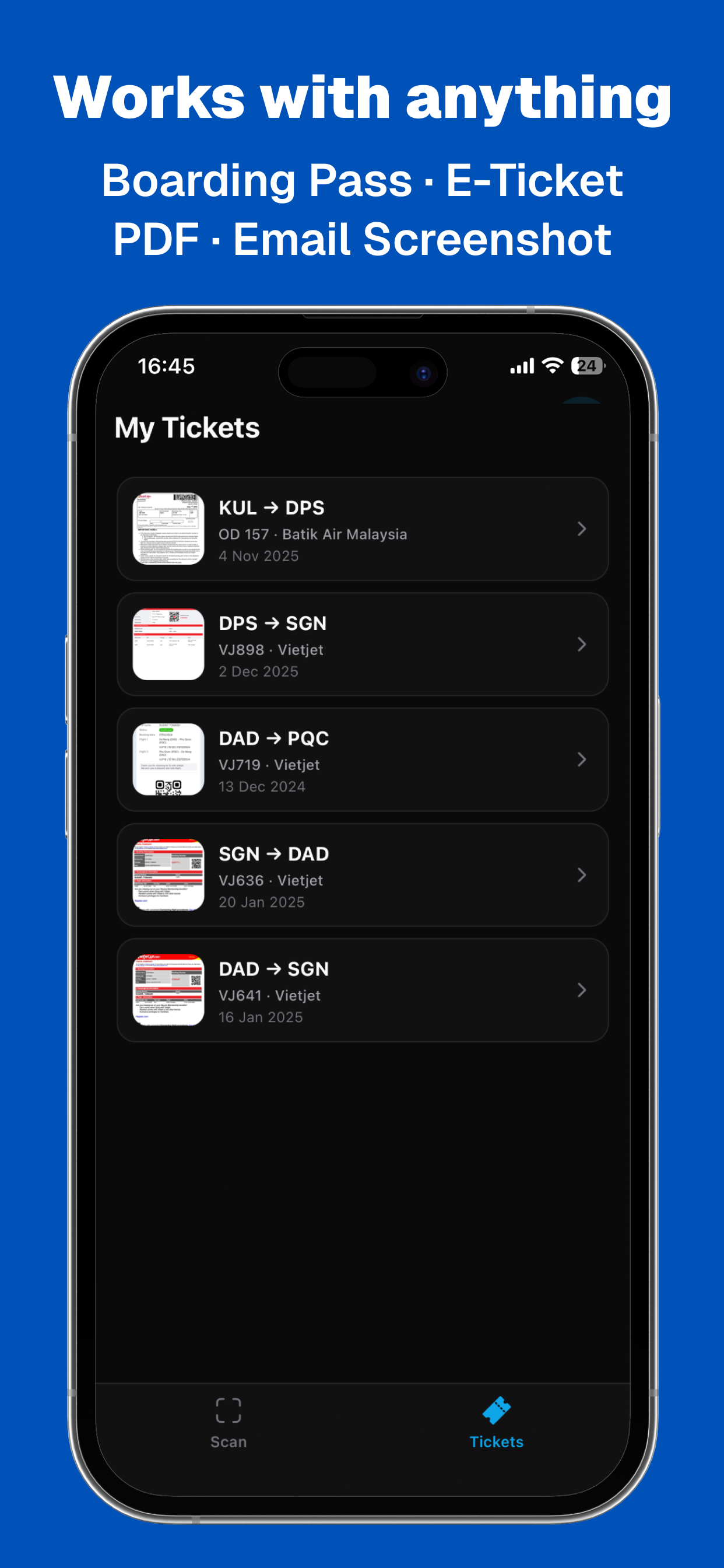 Flight Ticket Scanner