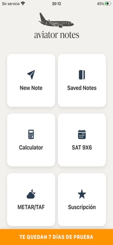 Aviator Notes App screenshot