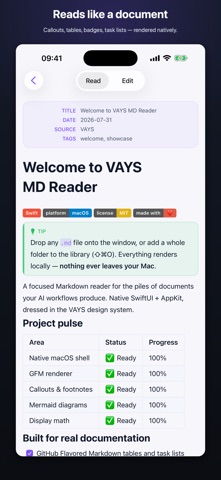Vays - Markdown reader iPhone screenshot 3