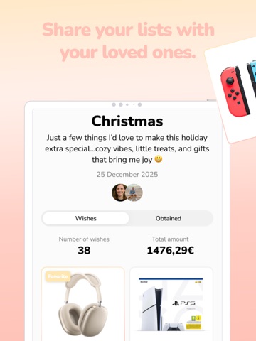 Wishlist & Gifts – Hopy iPad screenshot