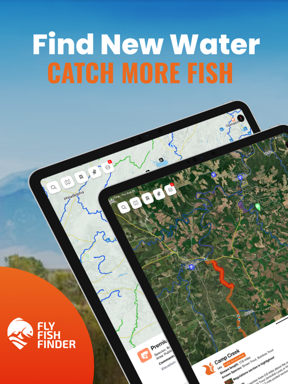 FlyFishFinder Fly Fishing Maps iPad screenshot 1 - Sports app