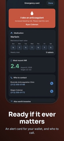 Rangewell: INR & Warfarin Log Screenshot 7 of 7