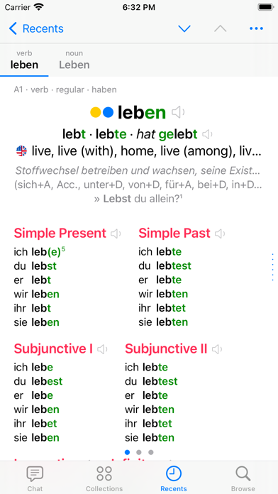 Screenshot #2 pour Verbes Dictionnaire Allemand