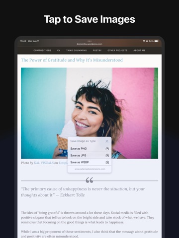 Save Image as Type iPad screenshot