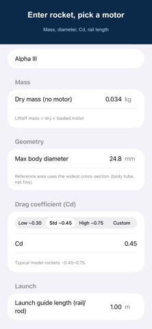 Rocket Calculator: ApogeeField Screenshot 1 of 4
