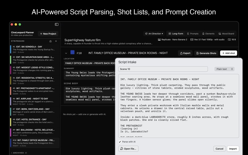 CineLeopard Production Planner screenshot