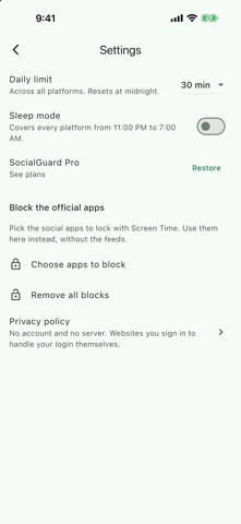 SocialGuard: Block Reels Screenshot 2 of 3