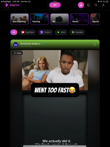 kliprise - Creator Discovery iPad screenshot 5 - Social Networking app