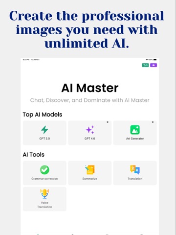 AI Chat 5.0 Pro: Writer & Art iPad screenshot