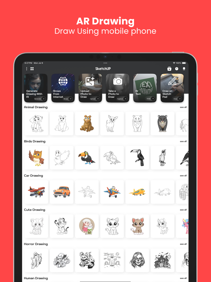 ar drawing app Photo on paper