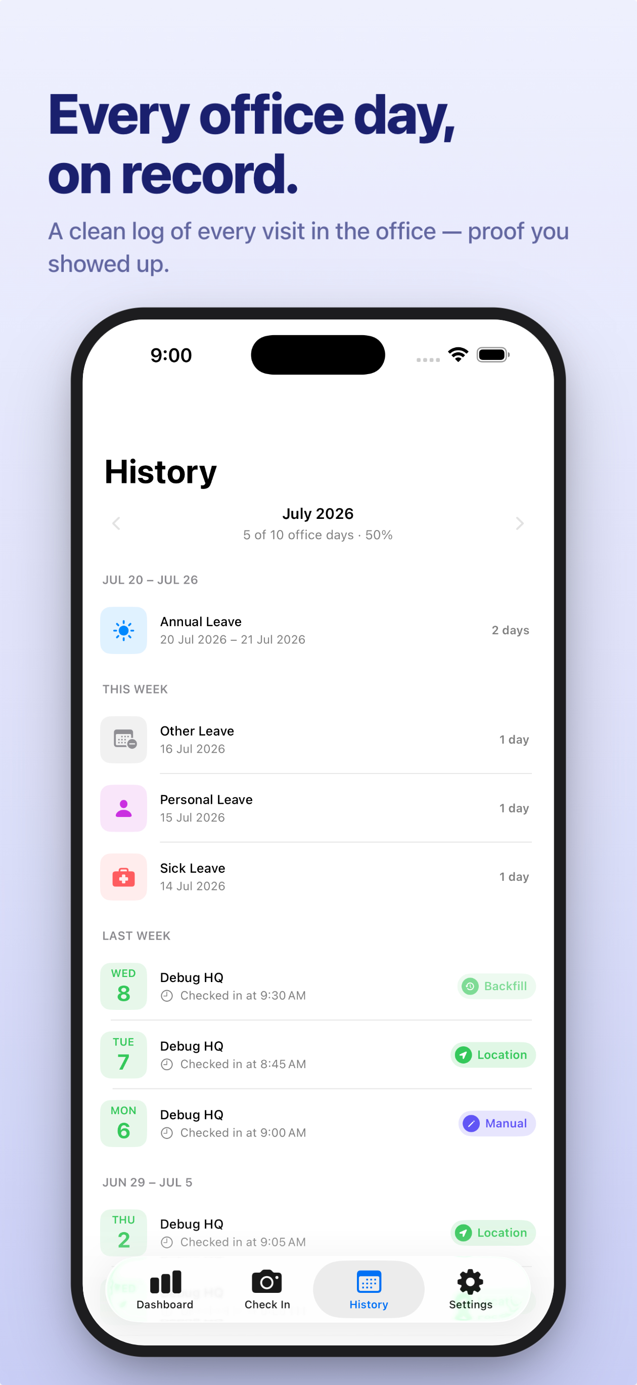 MyOfficeDays: RTO Tracker screenshot 3