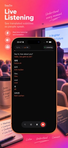SayDo: Live Voice Translator Screenshot 6 of 7