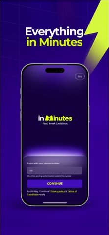 inMinutes: Fresh Food Delivery iPhone screenshot 1