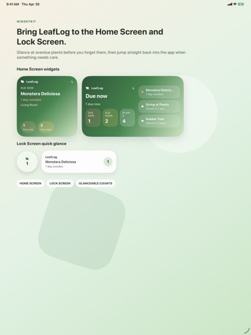 LeafLog Plant Journal iPad screenshot