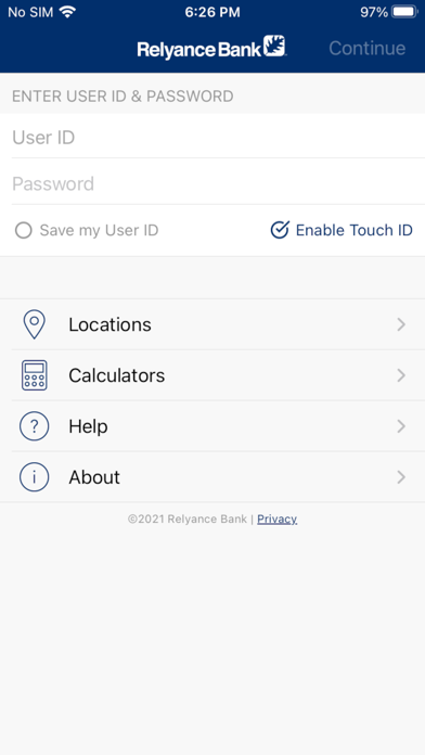 Relyance Bank iPhone screenshot 2 - Finance app