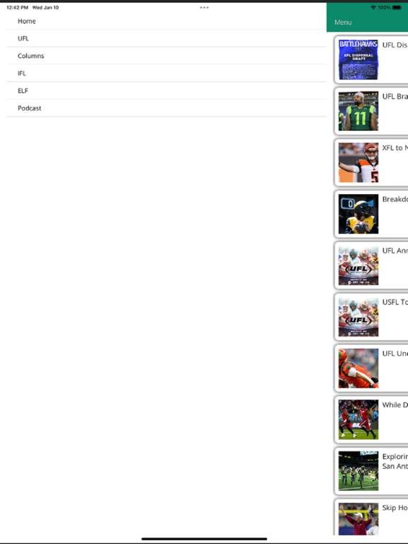 UFL News Hub iPad screenshot 3 - Sports app
