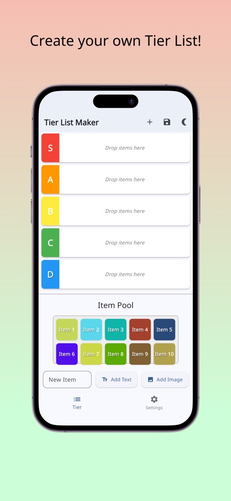Tier - Tier List Maker - Graphics & Design App | MWM