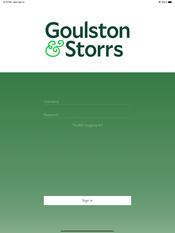 Goulston & Storrs Trust Portal app screenshot