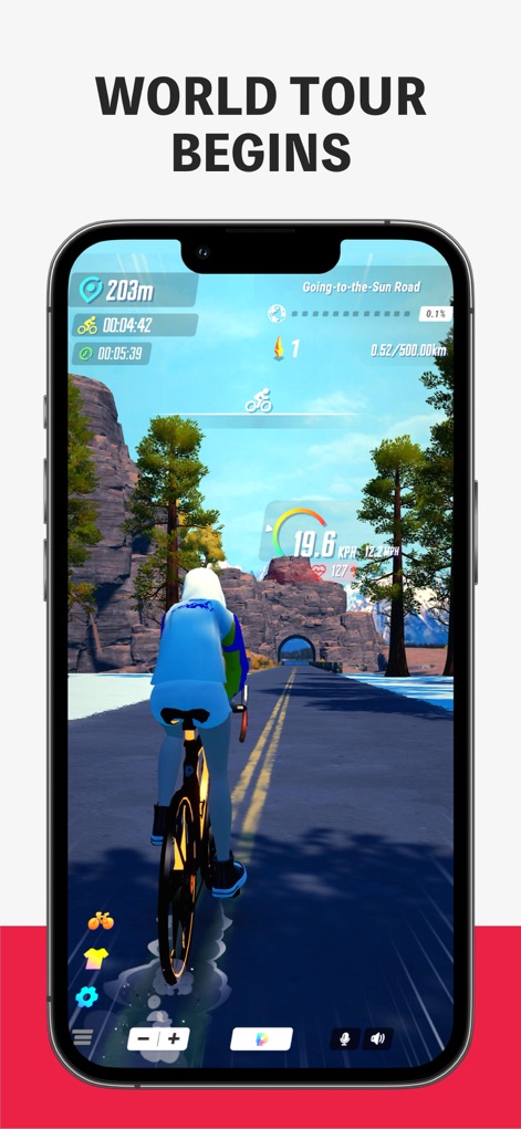PitPat - Witness the app's dynamic 3D environments, showcasing virtual avatars traversing scenic routes with real-time speed indicators and distance progress.