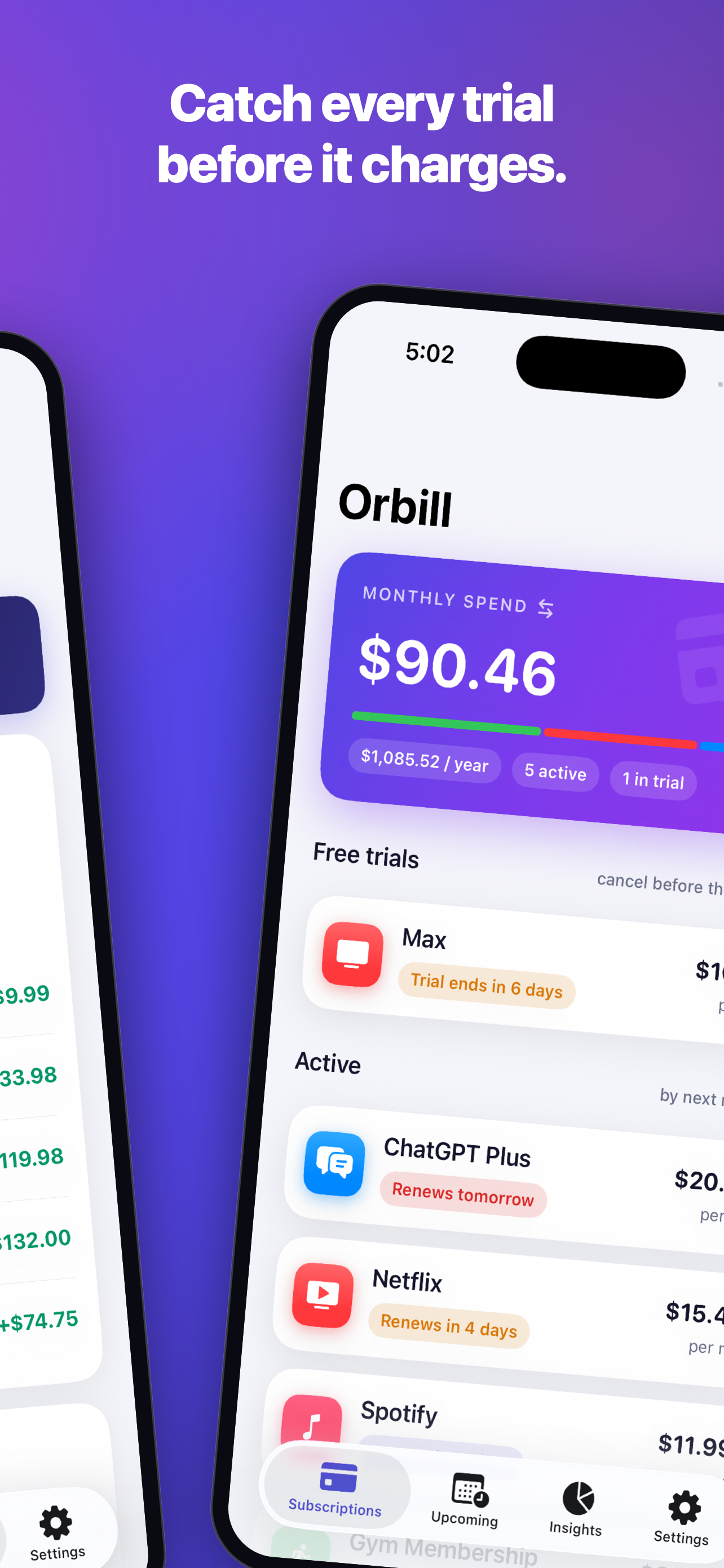 Orbill: Subscription Tracker screenshot 2