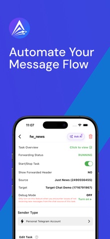 AutoForward For Telegram Screenshot 1 of 10