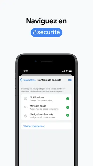 Capture d'écran de Google Chrome sur iPhone 8