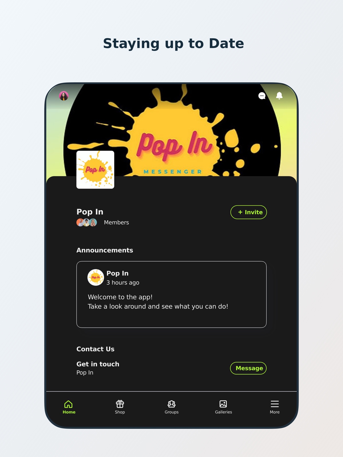Pop In Group Chat ipad screenshot 1