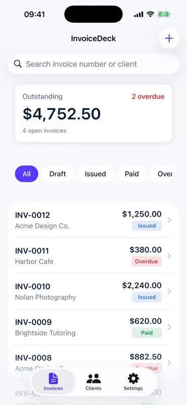 InvoiceDeck screenshot 1 of 5