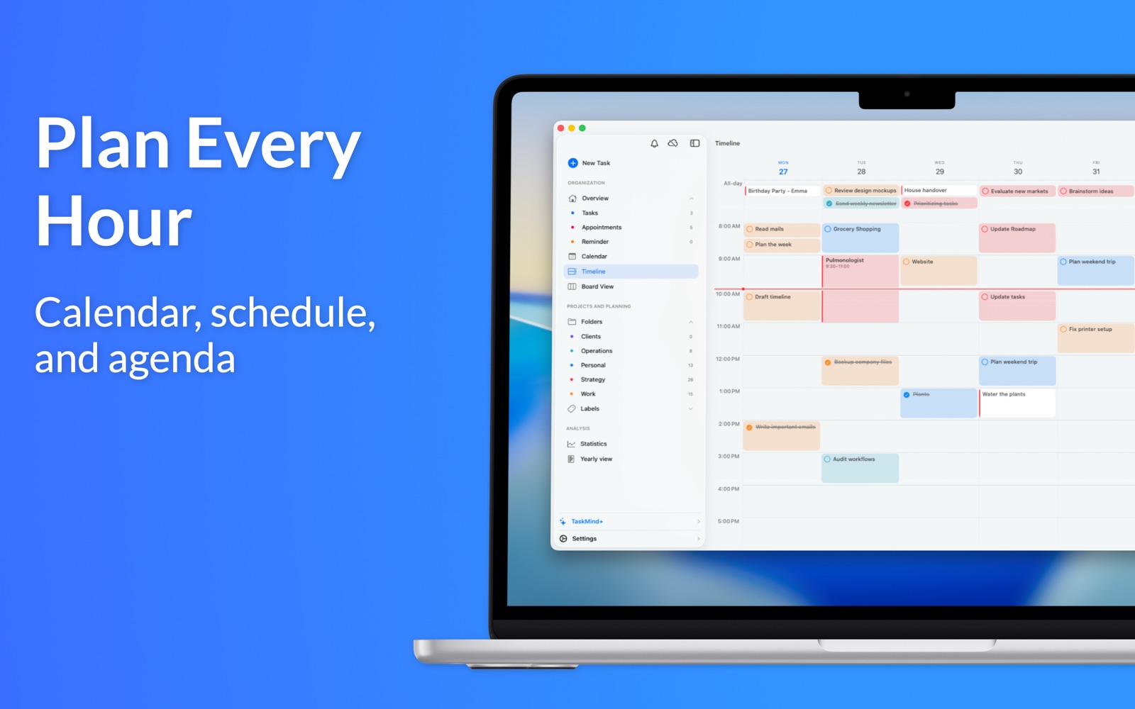 TaskMind: Daily Planner To do mac screenshot 1