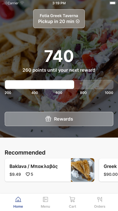 Fotia Greek Taverna iPhone screenshot 1 - Food & Drink app