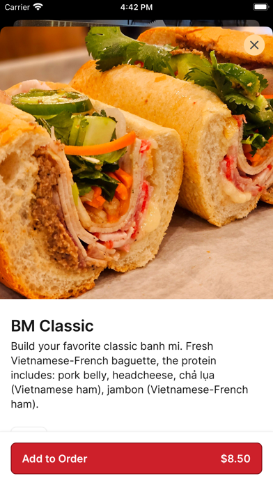 SATE Banh Mi iPhone screenshot 3 - Food & Drink app