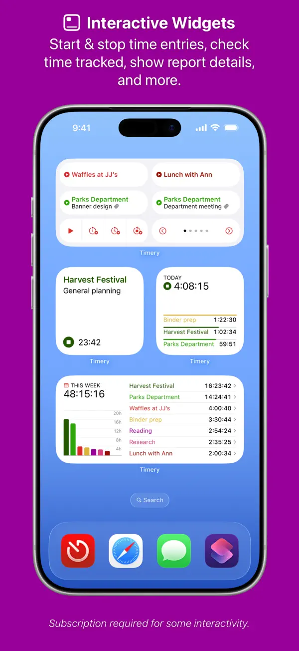 Timery for Toggl iPhone App Screenshot 8 – Produktivität