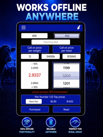 Livestock Auction Calculator iPad screenshot