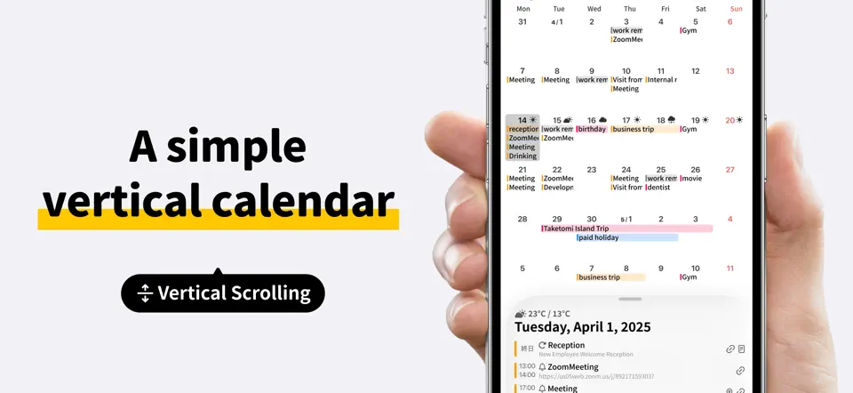 Captura de pantalla de Months - Vertical Calendar en iPhone 1