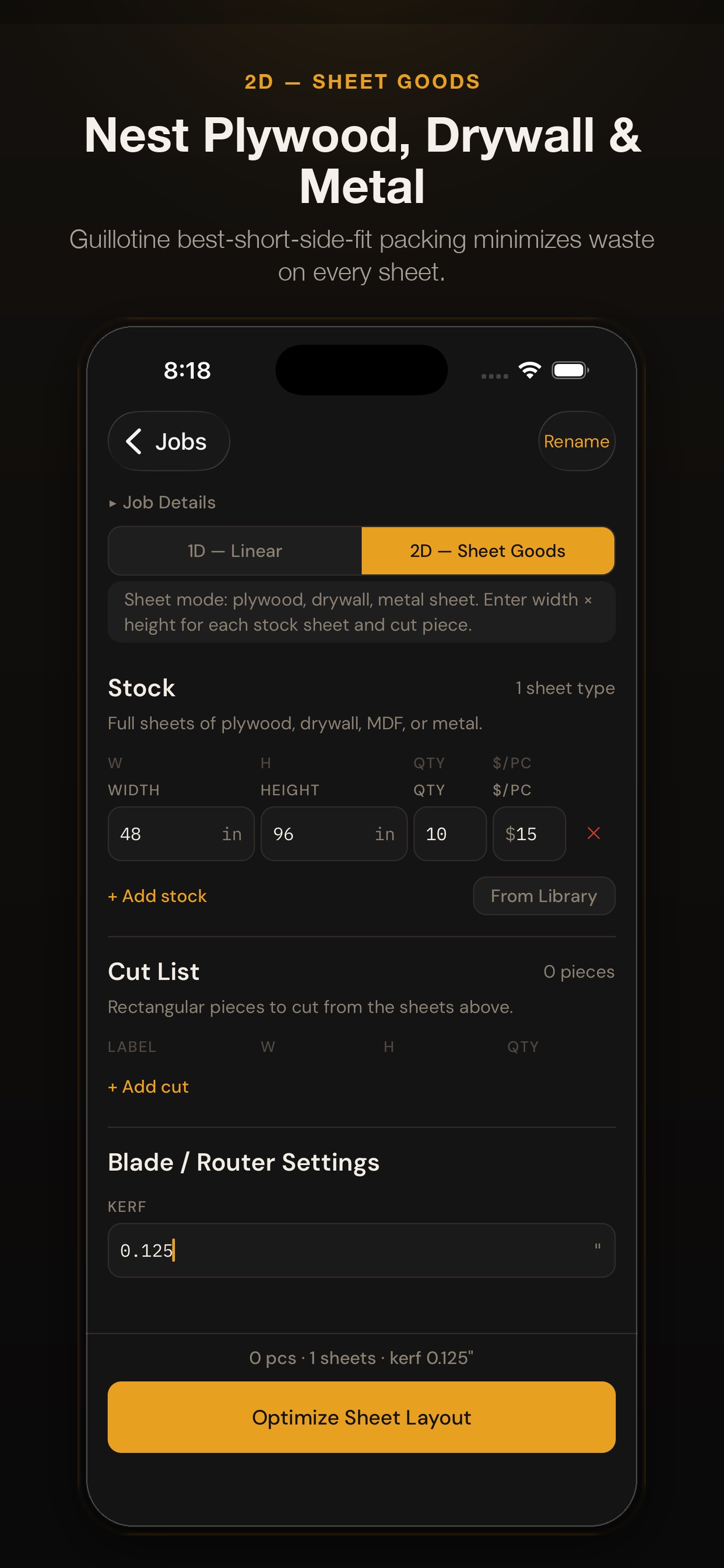 Screenshot 2 of CutListPro - Cut Optimizer