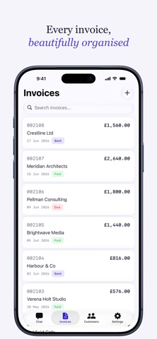 Invoisata: AI Invoice Maker iPhone screenshot