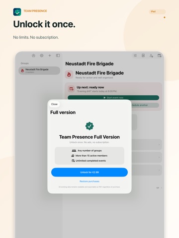 Team Presence iPad screenshot
