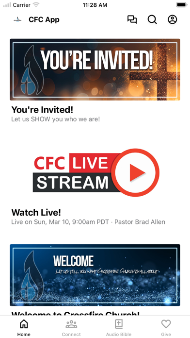 Screenshot #1 pour Crossfire Church App