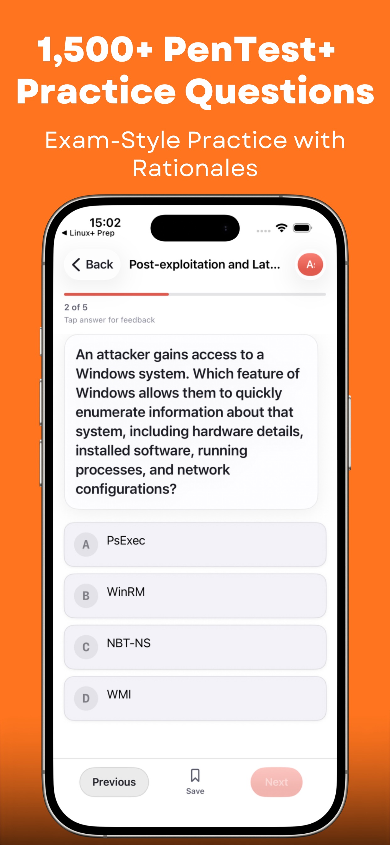 Screenshot 3 of PenTest+ Practice Test 2026
