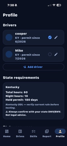 LogMyDrive iPhone screenshot
