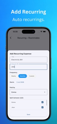 GroupXpense - Split Bill iPhone screenshot