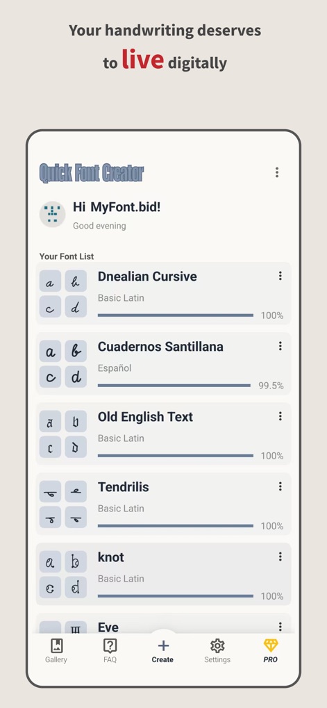 Quick Font Creator - Graphics & Design App | MWM