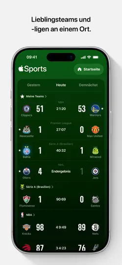 Screenshot von Apple Sports auf dem iPhone 2