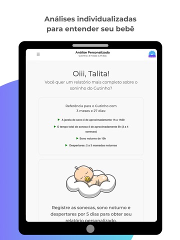 Dorme Neném App: Sono e Rotina iPad screenshot