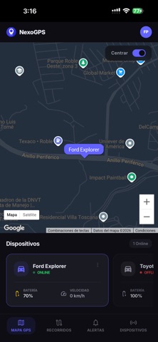 NEXO GPS screenshot