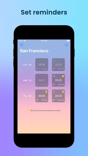 Sunrise Sunset Alarm Clock screenshot 2